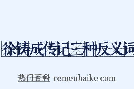 徐铸成传记三种反义词是什么意思的图片